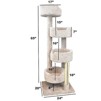 New Cat Condos Large Cat Tower with 4 Easy to Access Spacious Perches