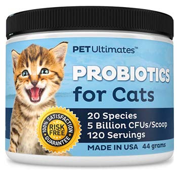 Pet Ultimates Probiotics for Cats to Stop Diarrhea & Vomiting