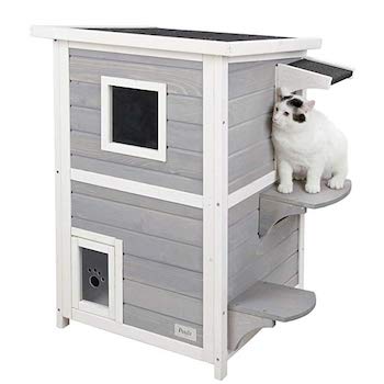 Petsfit 2-Story Outdoor Weatherproof Cat House