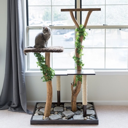 homemade cat tree house