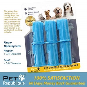 Pet Republique Finger Toothbrush Pack of 6 or 3
