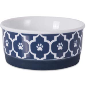 Bone Dry DII Lattice Square Ceramic Pet Bowl for Food & Water