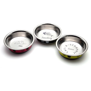 Bespoke Ancol Stainless Steel Personalized Cat Bowls