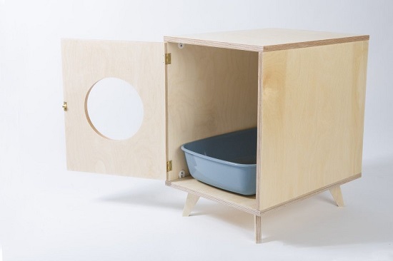 hide litter box in plywood
