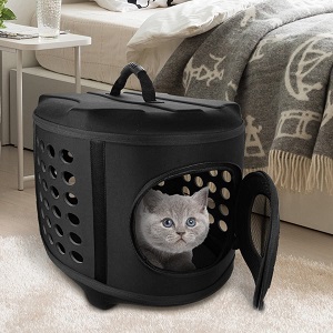 Frieq Large Hard Cover Cat Carrier for Nervous Cats