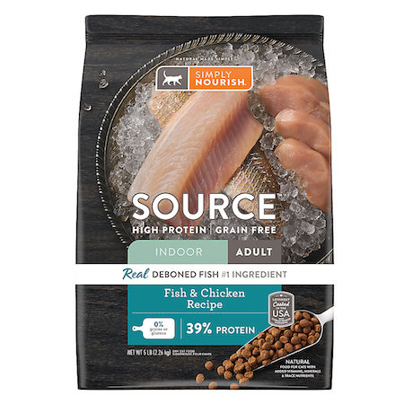 Simply Nourish Source Fish Dry Cat Food (Indoor Adult) — Fish and Chicken
