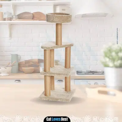 amazon basics cat activity tree with scratching posts