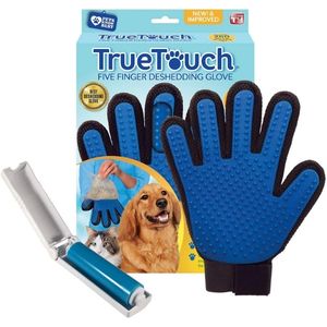 True Touch Five Finger Deshedding Glove for Cats