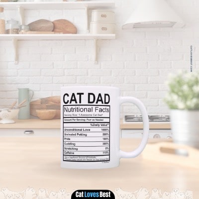 cat dad mug funny cat dad nutritional facts cat gifts for men cat birthday gifts gift coffee mug tea cup white