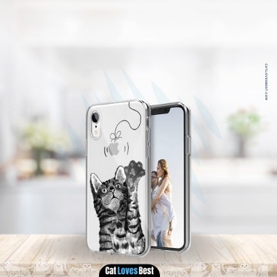 cocomong cute cat clear phone case gift compatible with iphone xr cases