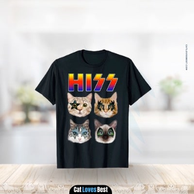 hiss funny cats kittens rock rockin t shirt gift for cat dad