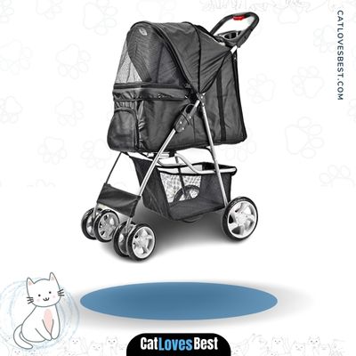 Flexzion Pet Stroller Carrier Cage 4-Wheeled