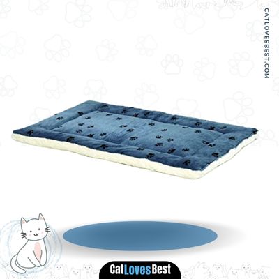 Reversible Paw Print Synthetic Fur Pet Bed