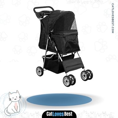 VIVO Foldable Carrier Strolling Cart Four Wheel Pet Stroller