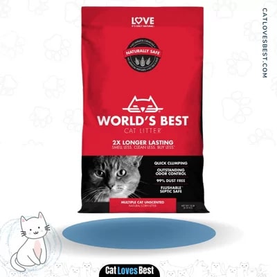 World’s Best Multi-Cat Unscented Clumping Corn Cat Litter.