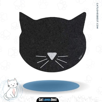 ORE Pet Black Cat Face Recycled Rubber Feeding Mat