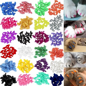 Victhy 140pcs Colorful Cat Nail Caps