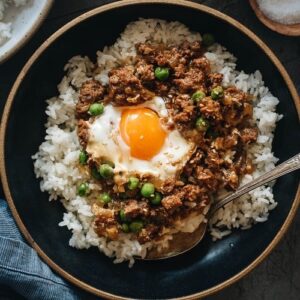 Beef and Egg Stir Rice Bowl